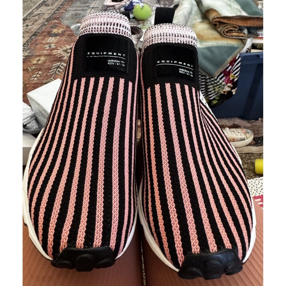 EUC ADIDAS EQT SUPPORT SOCK PRIMEKNIT SHOES B37531 Women 8 Black / Pink/ White